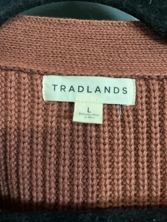 Tradlands Rust-Brown V-Neck Button Cardigan - Picture 7 of 8